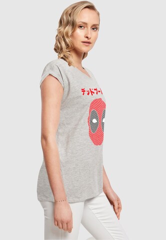 ABSOLUTE CULT T-Shirt 'Deadpool - Japanese Seigaiha Head' in Grau