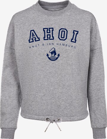 F4NT4STIC Sweatshirt 'Ahoi Knut & Jan Hamburg' in Grey: front