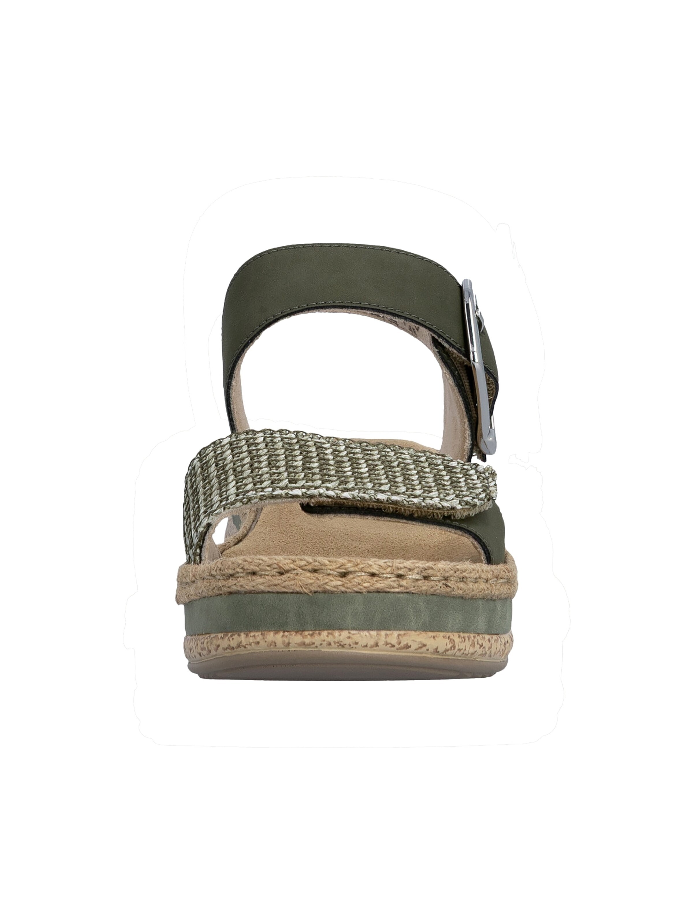 Rieker Sandały 'Rimo-Sandalen aus Leder mit Keilabsatz' w kolorze zielony