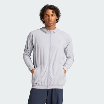 ADIDAS PERFORMANCE Treenitakki 'Tech Apparel' värissä harmaa: etupuoli