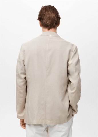 MANGO MAN Slim fit Suit Jacket 'Delave' in Beige