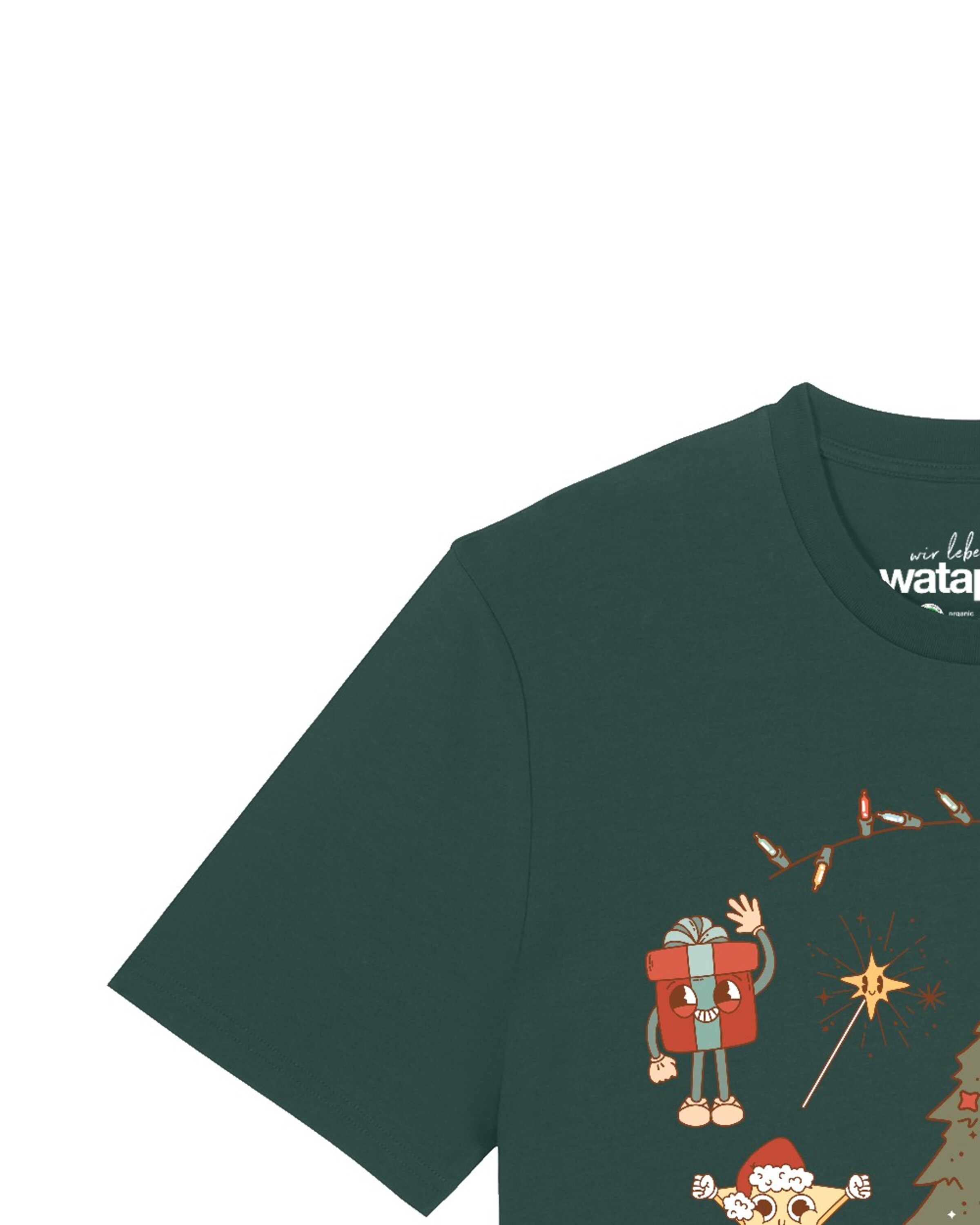 Maglietta 'Christmas 2024' di Watapparel in verde