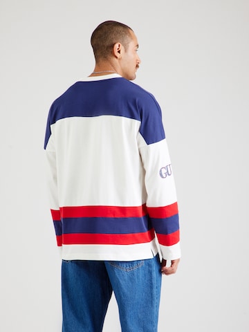 GUESS JEANS Tričko 'HOCKEY' – bílá
