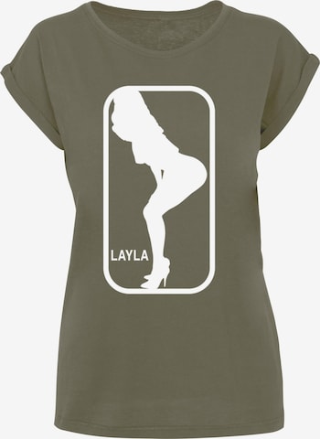 Merchcode Shirt 'Layla Dance' in Groen: voorkant