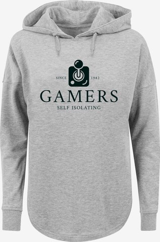 F4NT4STIC Sweatshirt 'Retro Gaming Gamers Self Isolating' in Grey: front