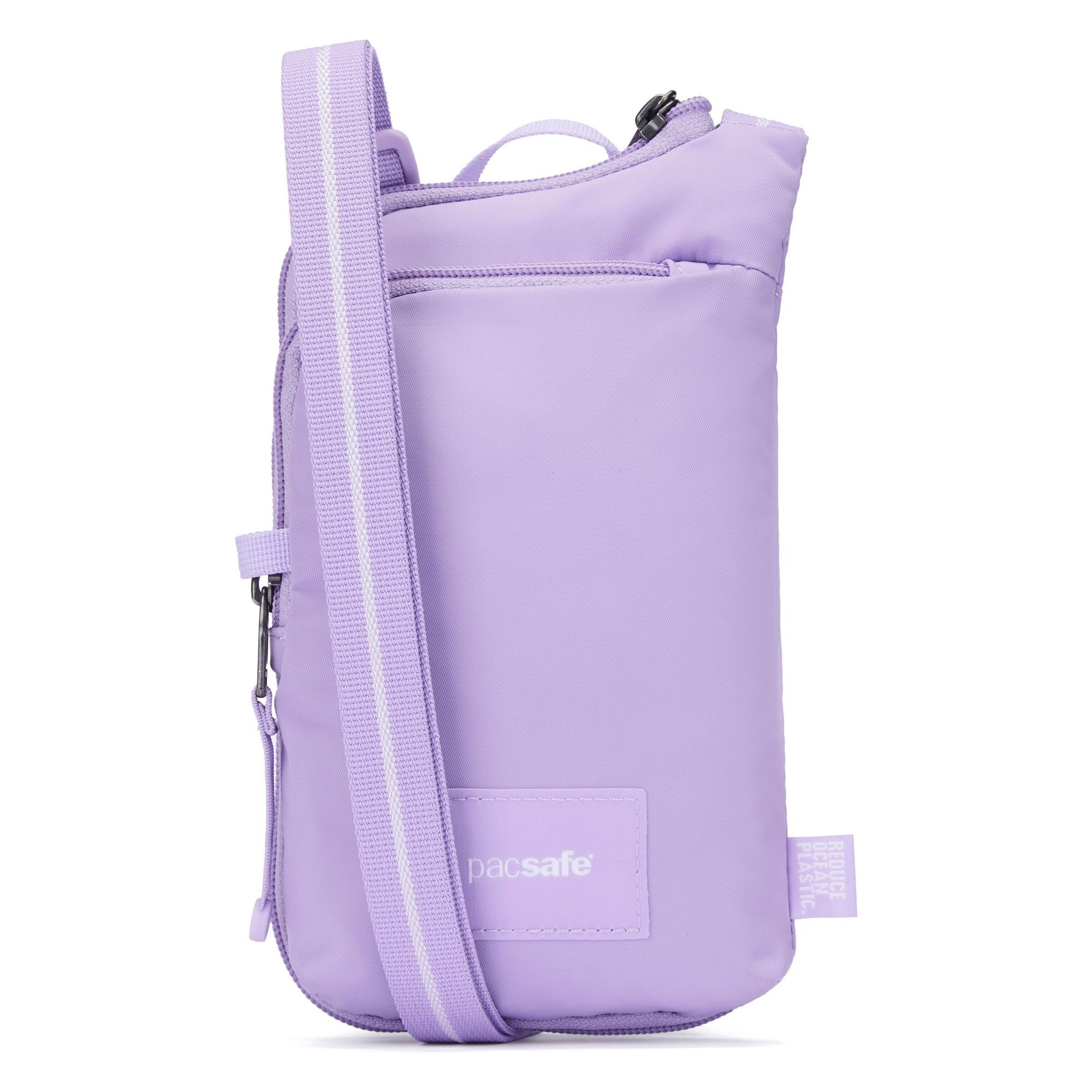 Borsa a tracolla di Pacsafe in lilla: frontale