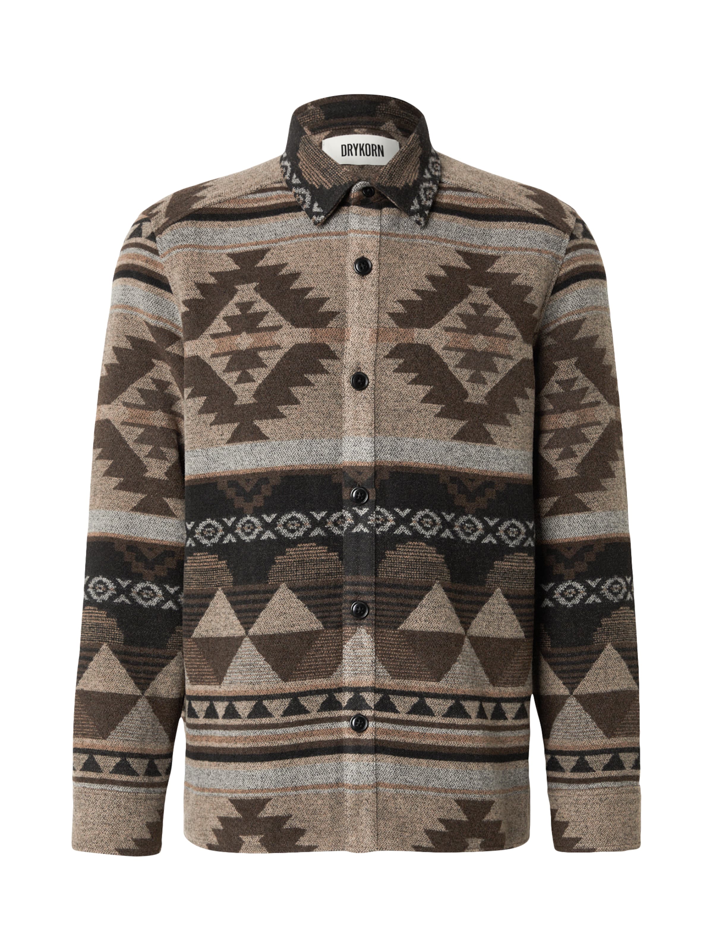 DRYKORN Regular fit Πουκάμισο 'DIEGGO_1' σε καφέ: μπροστά