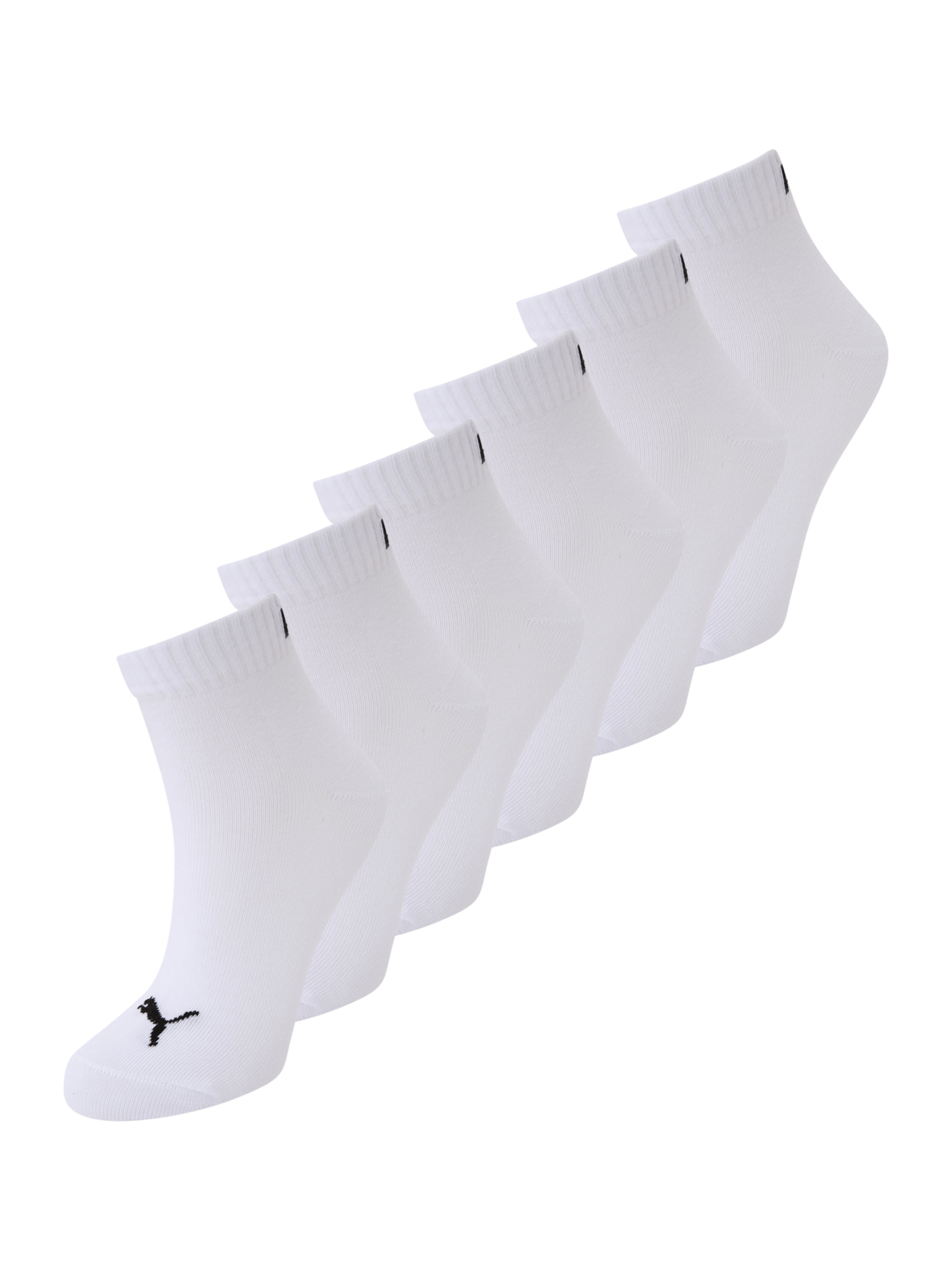 PUMA Къси чорапи в бяло: отпред