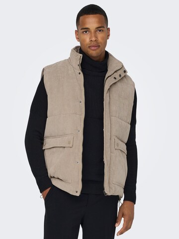 Only & Sons Vest 'CASH' in Beige