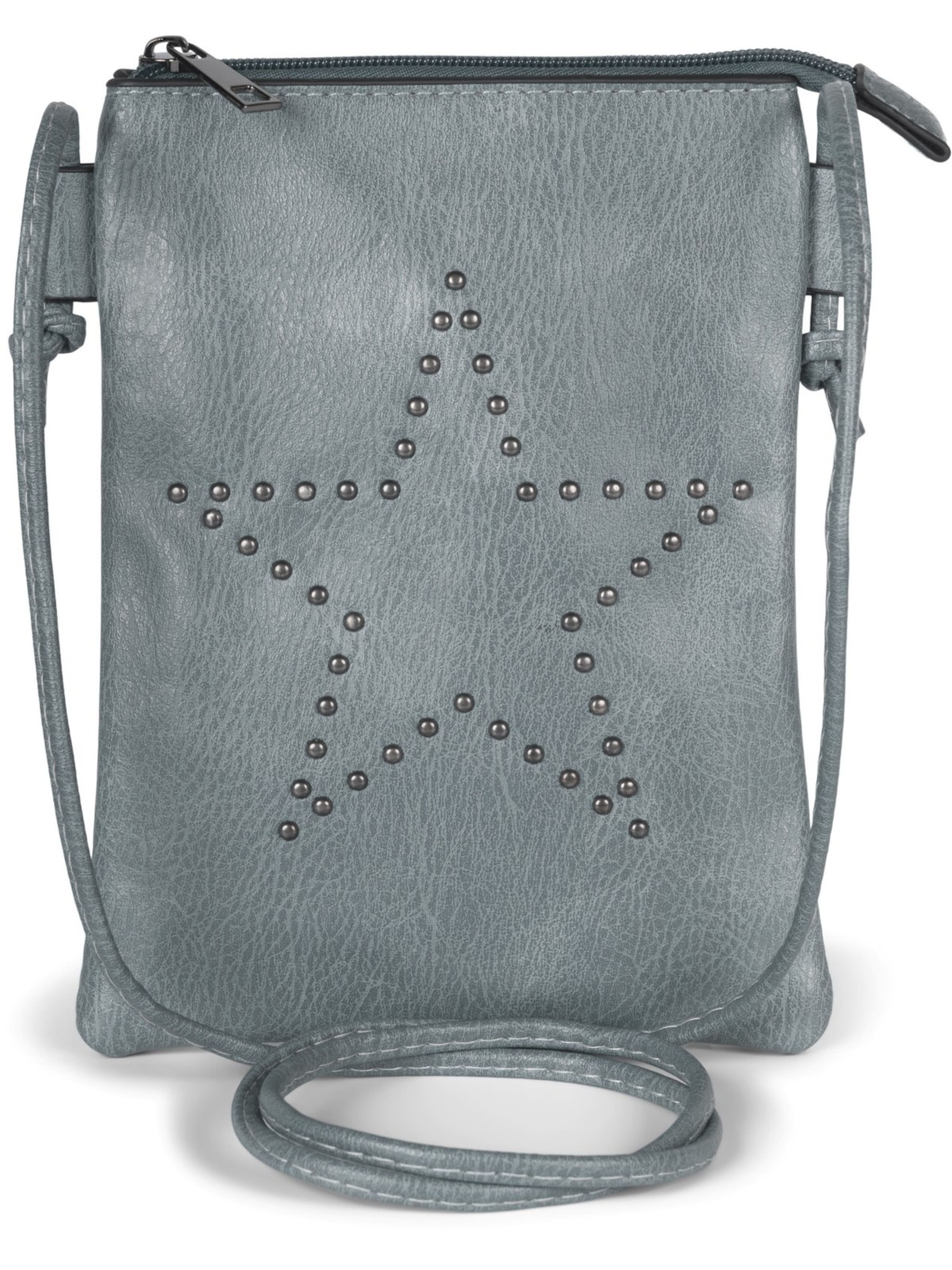 styleBREAKER Umhängetasche 'Mini Umhängetasche mit Nieten Stern'‌‌‌‌ in Blau: Vorderseite