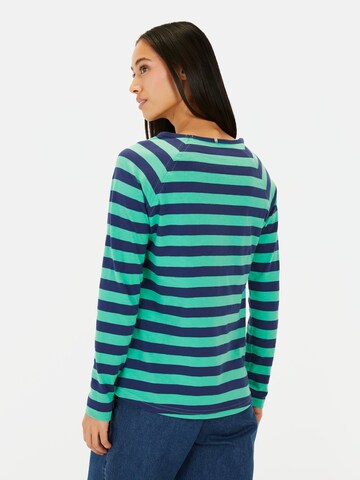 CAMEL ACTIVE Gestreiftes Langarmshirt aus reiner Baumwolle in Grün