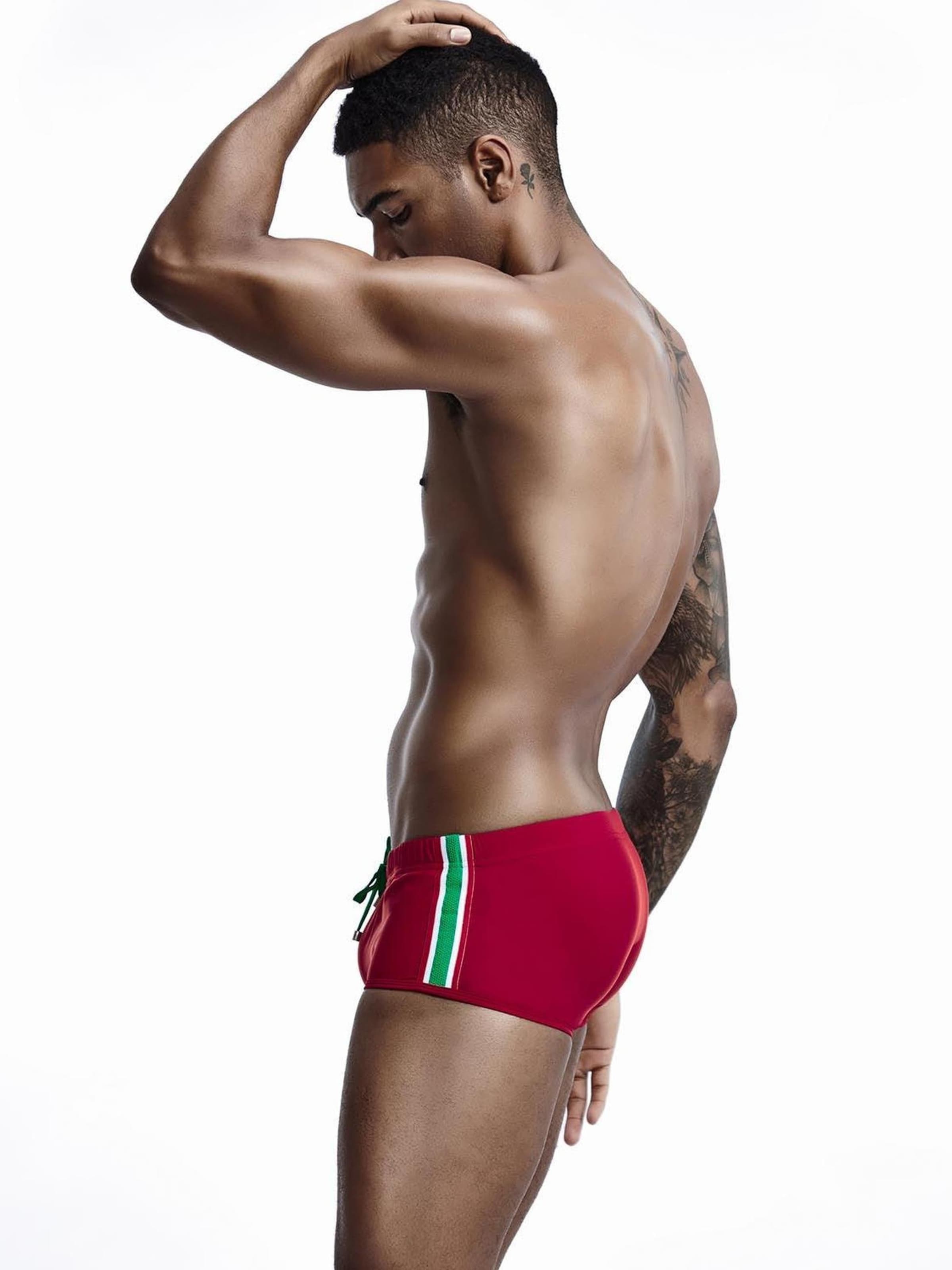 SEOBEAN Swim Trunks in Red