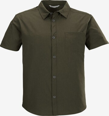 KILLTEC Athletic Button Up Shirt 'KOS 252' in Green: front