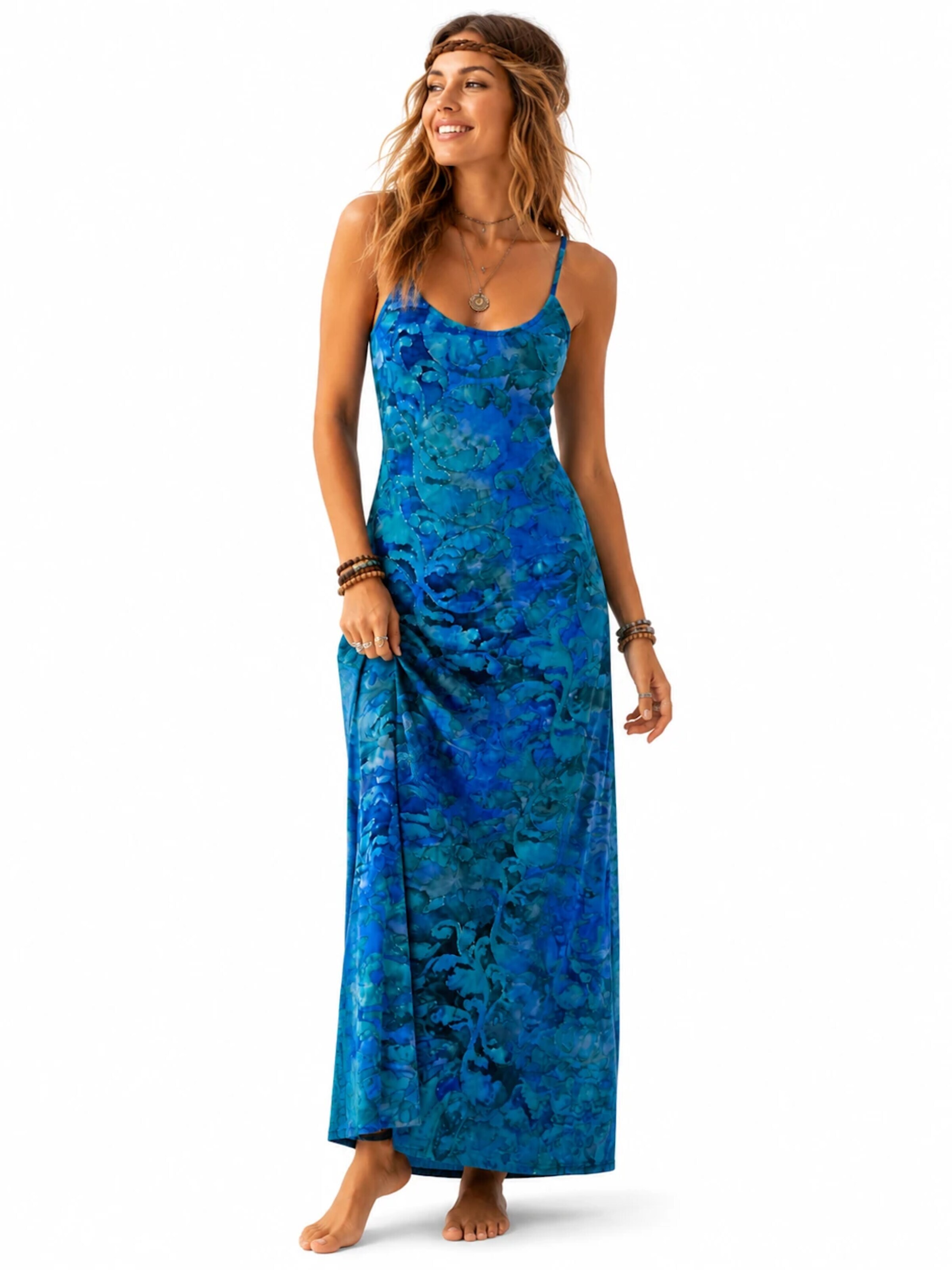 Sophia Pirrera Jurk 'Maxidress "Dea" blue-petrol' in Blauw