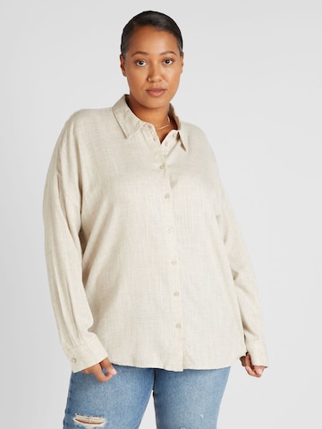 Noisy May Curve Bluse 'LEILANI' i beige: forside