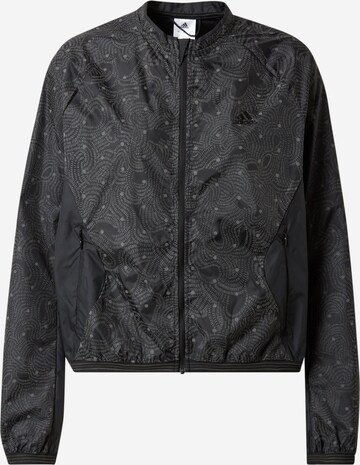 ADIDAS SPORTSWEAR Sports jacket 'Run Fast Radically Reflective' in Black: front
