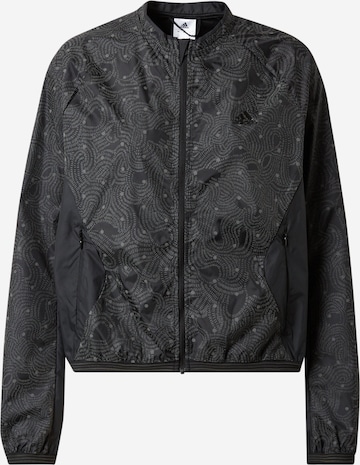 ADIDAS SPORTSWEAR Athletic Jacket 'Run Fast Radically Reflective' in Black: front