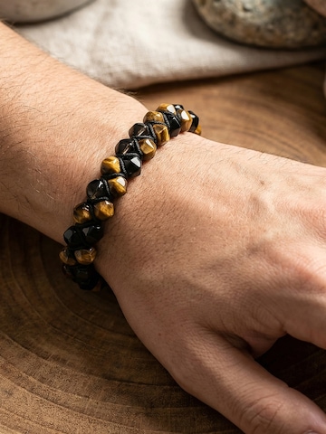 UNIQAL Armband 'TIGERAUGE SCHWARZER TURMALIN' in Gemengde kleuren