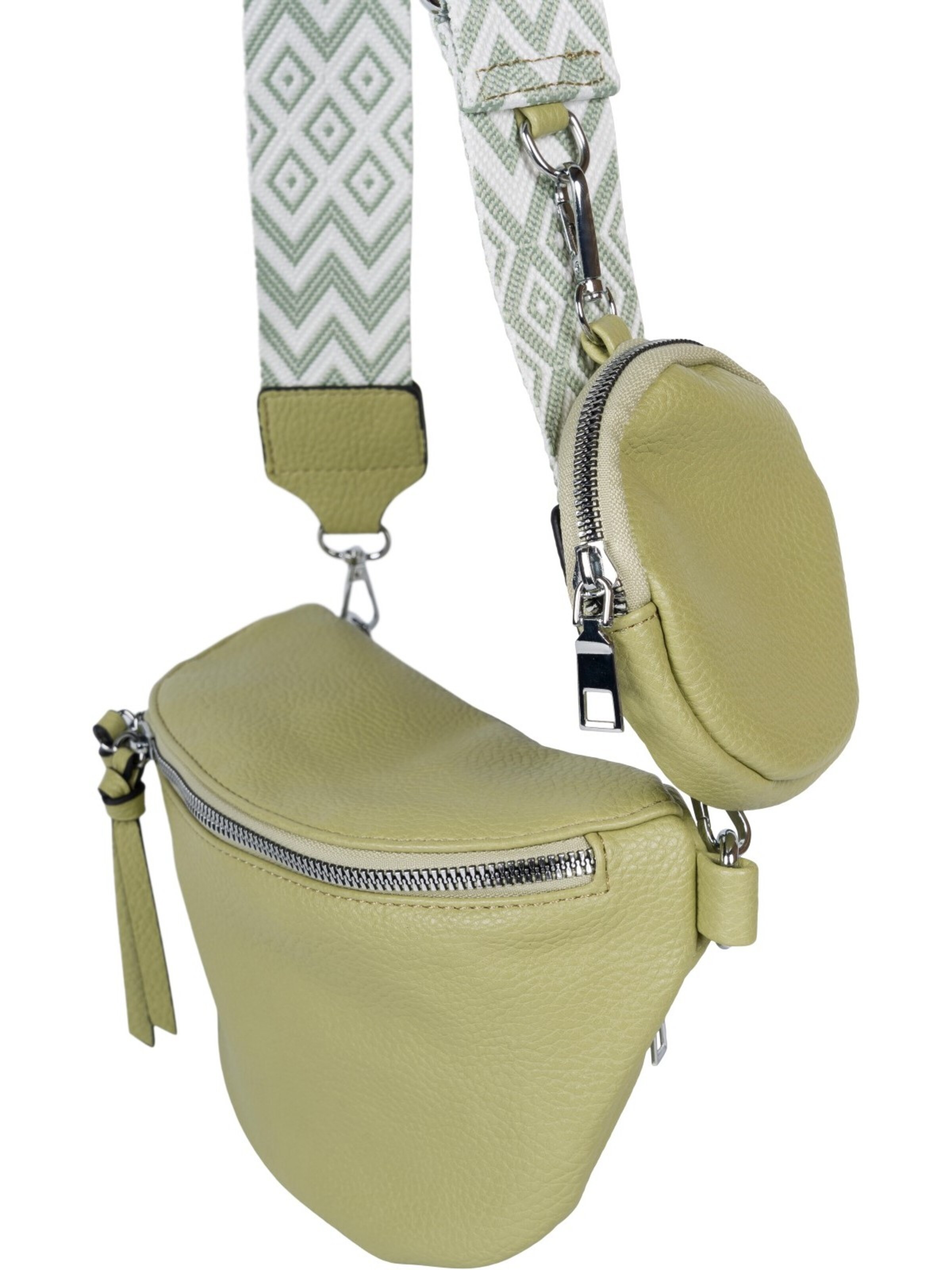 styleBREAKER Crossbody bag '2-Teiliges Set Halbmond Crossbody Bag' in Green