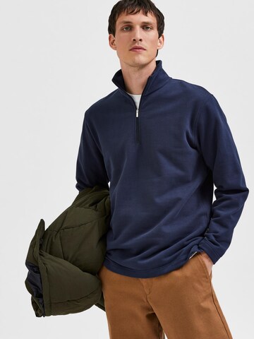 SELECTED HOMME - Sweatshirt 'KEIRAN' em azul