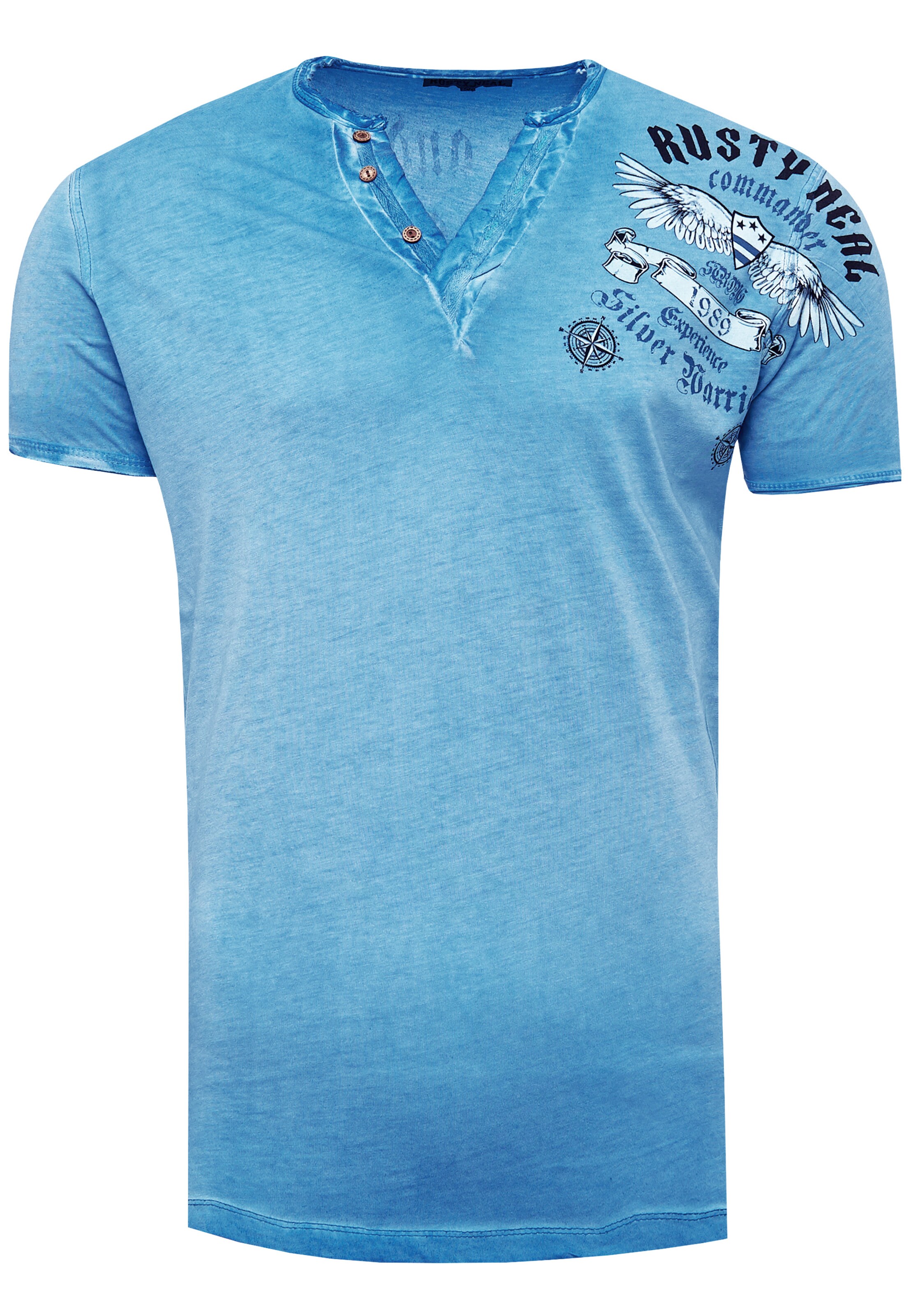 Rusty Neal Shirt in Blauw: voorkant