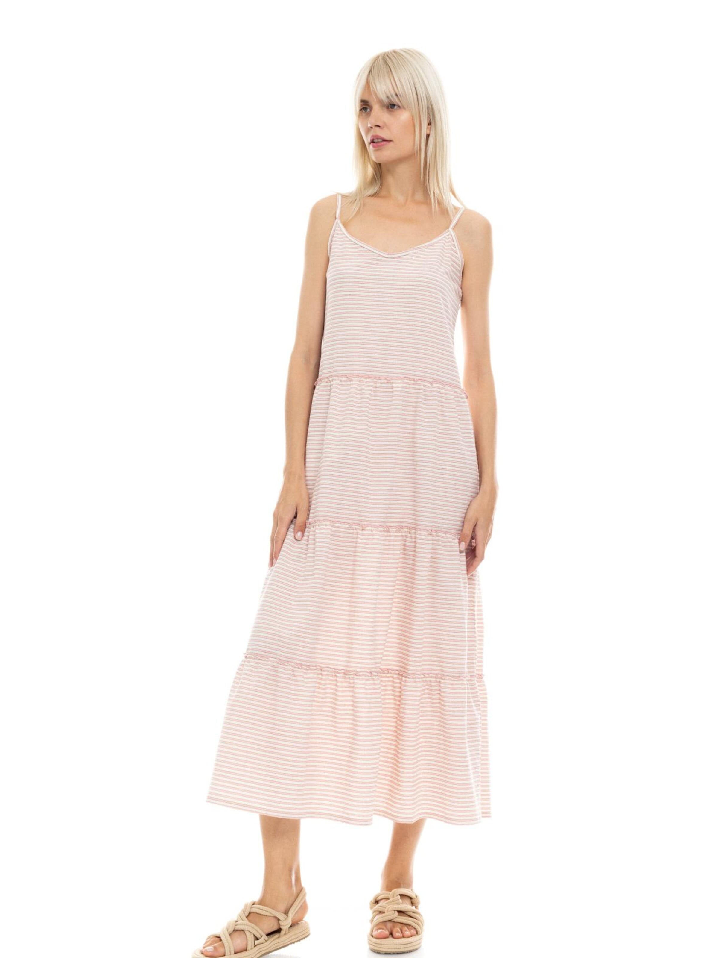 Pink LabelLjetna haljina 'BEACHWEAR PETIT STRIPE' - narančasta boja