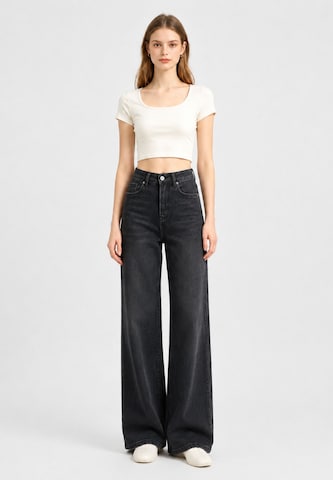 Wide leg Jeans di Elara in grigio