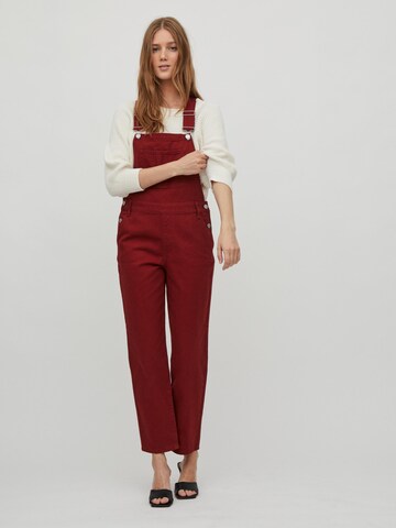 VILA Regular Jean Overalls 'KATTY' in Red