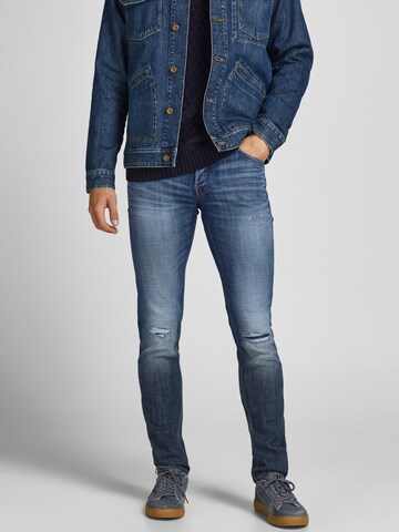 Skinny Jean 'Glenn' JACK & JONES en bleu : devant