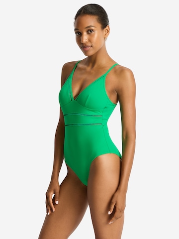 SEA LEVEL Triangel Badpak 'Essentials' in Groen