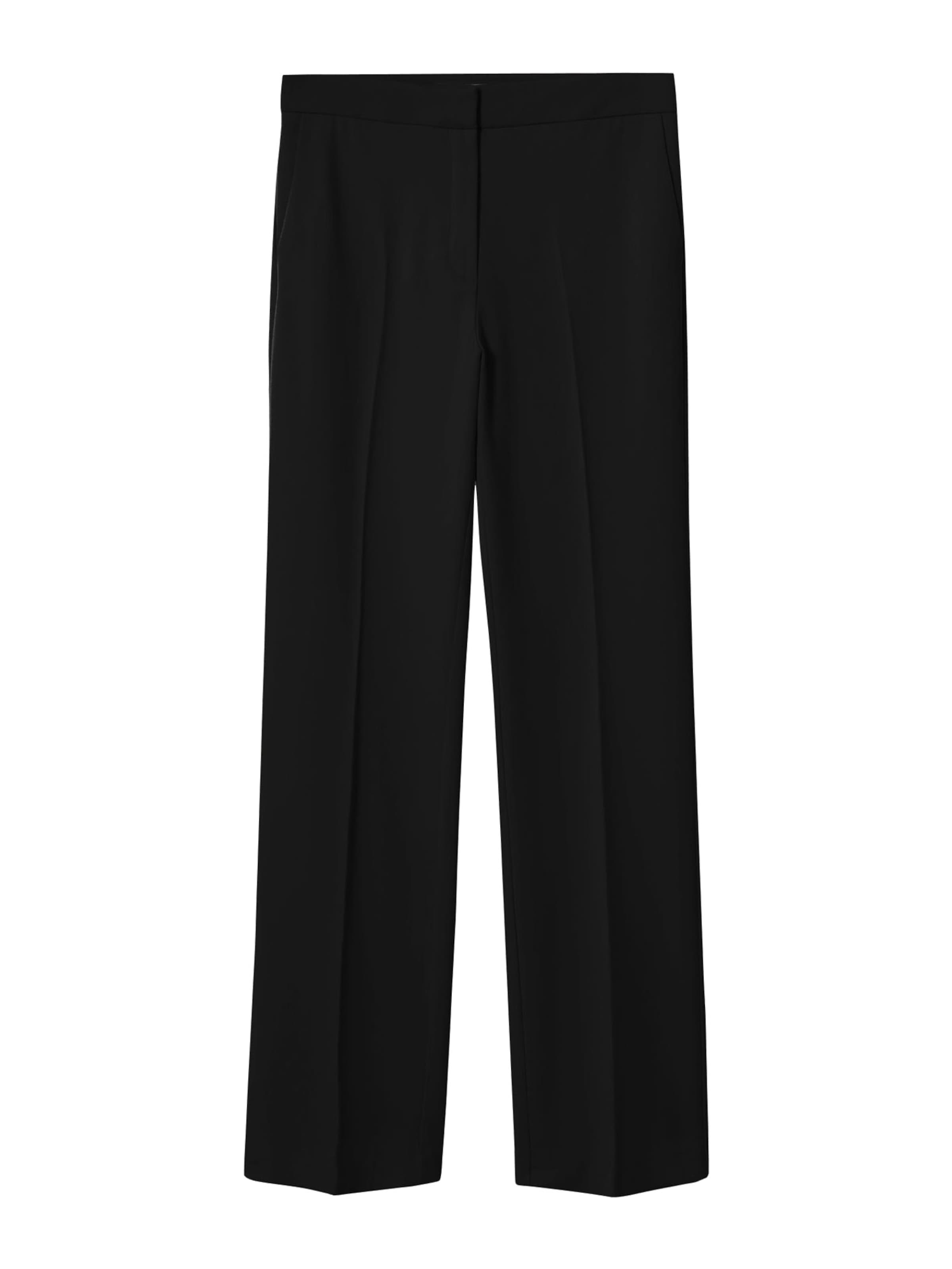 MANGO Regular Pleated Pants in Black: front