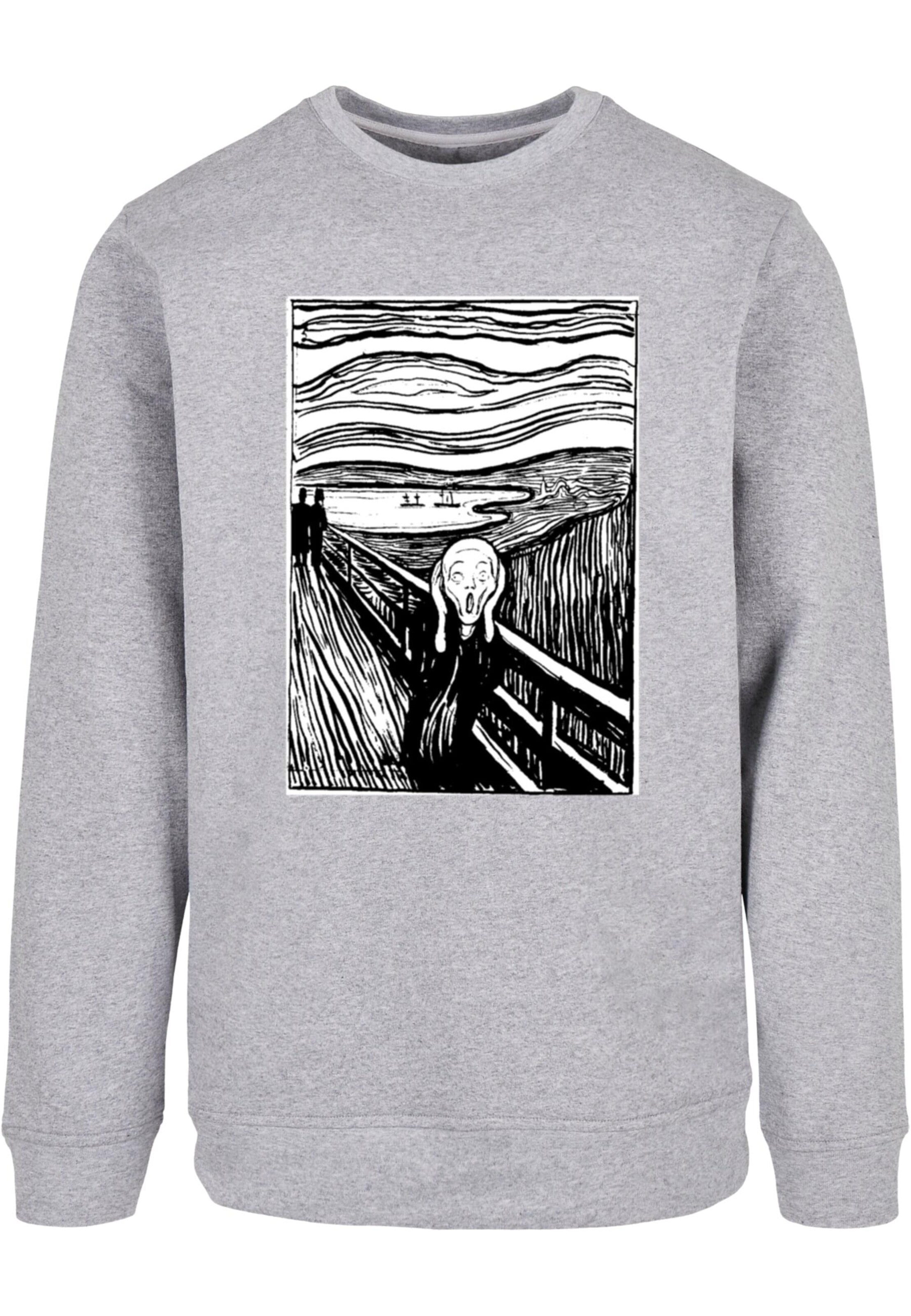 Merchcode Sweatshirt 'APOH - Munch Lino' in Grey: front