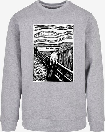 Merchcode Sweatshirt 'APOH - Munch Lino' in Grey: front
