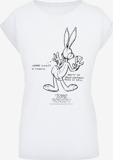 F4NT4STIC T-Shirt 'Looney Tunes Bugs Bunny' in schwarz / weiß, Produktansicht