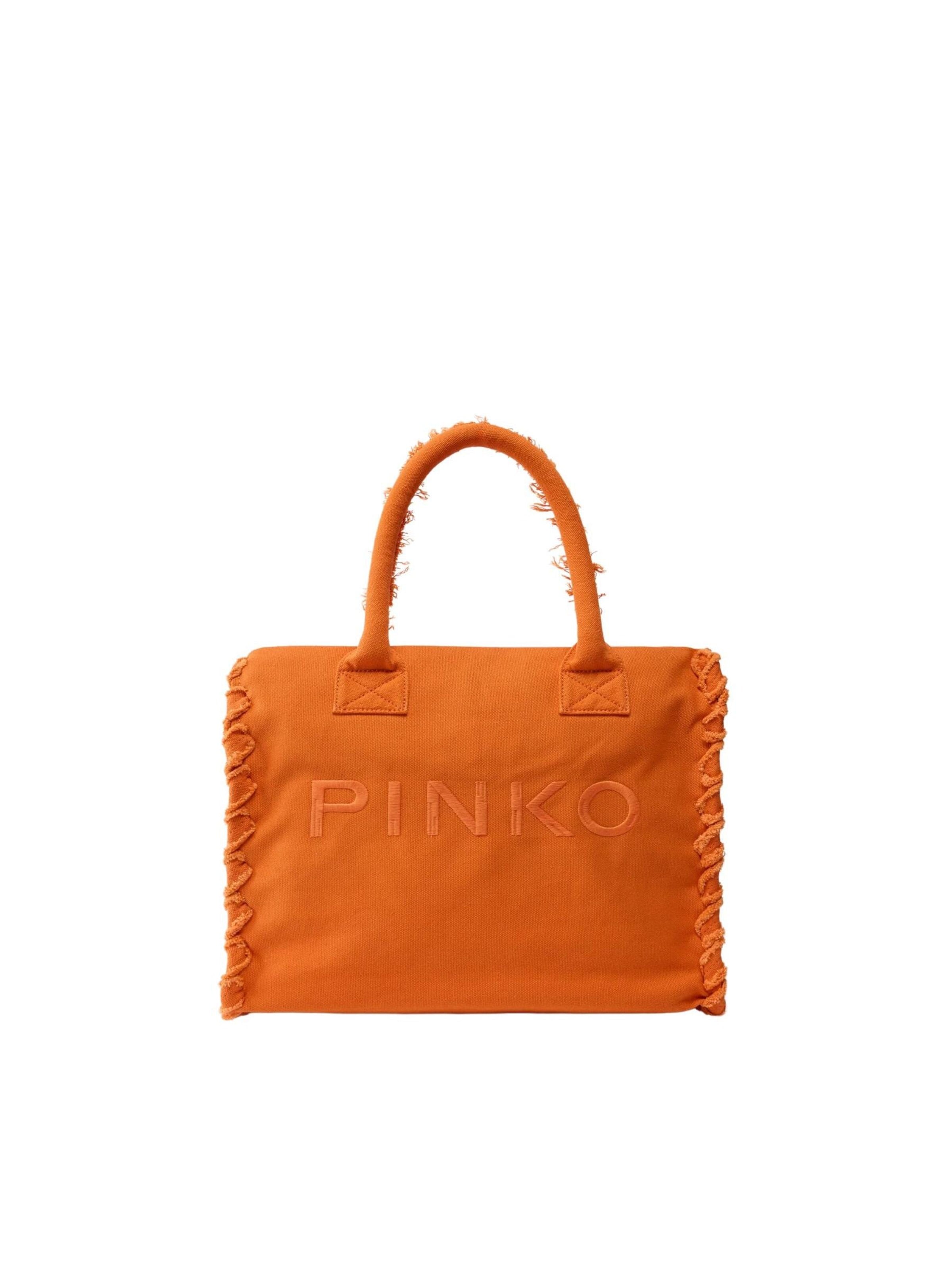 Sacs à main 'PINKO BEACH SHOPPER CANVAS BORSA' PINKO en orange : devant