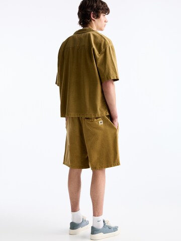 Loosefit Pantalon Pull&Bear en vert