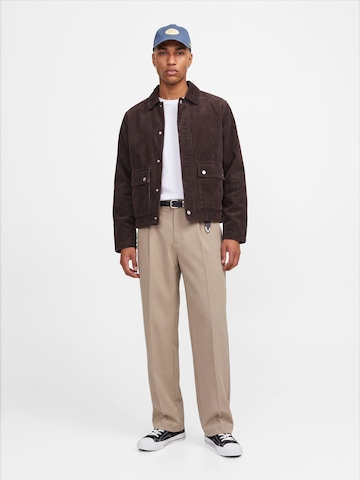 JACK & JONES Loosefit Bandplooibroek in Grijs