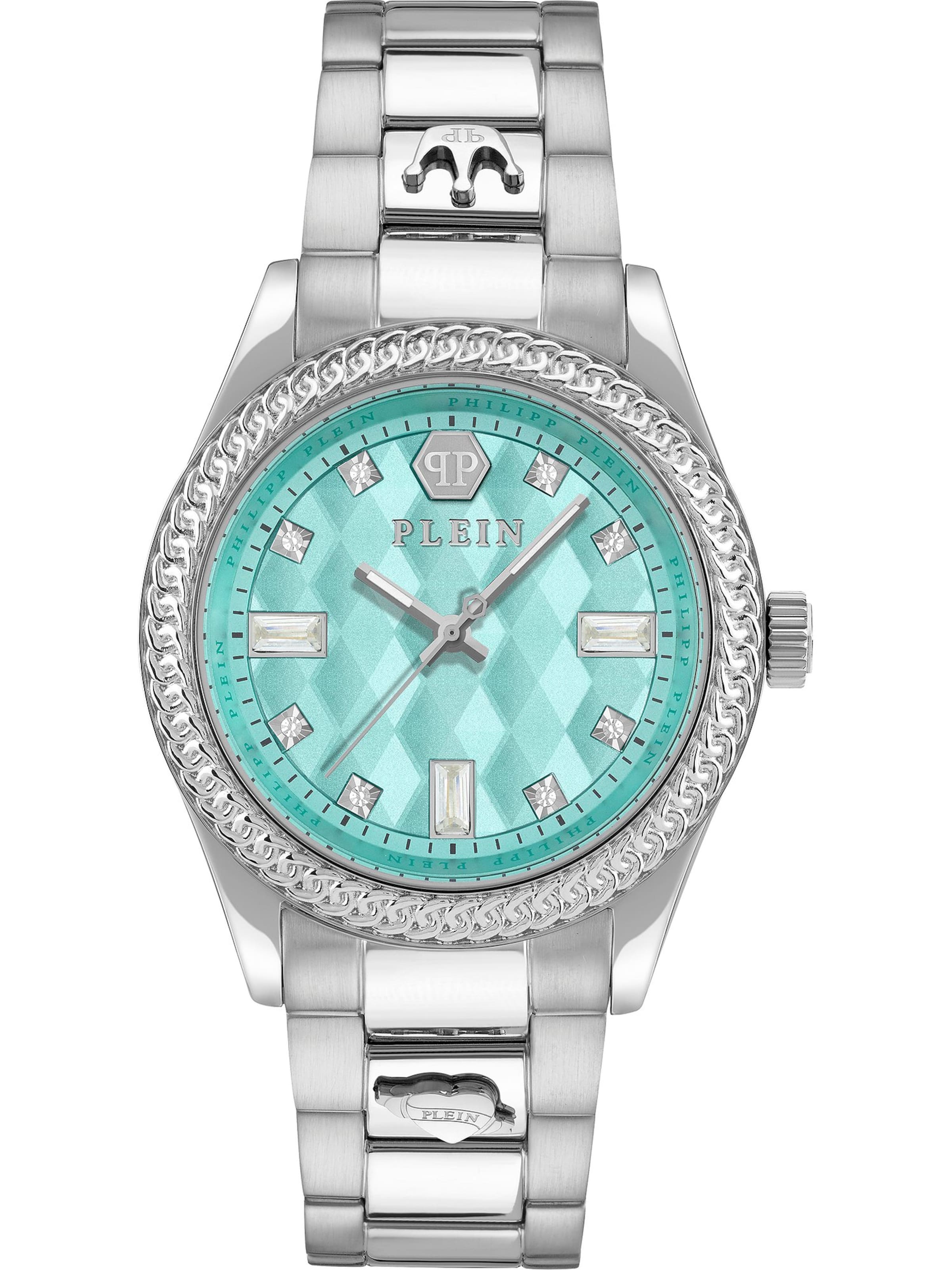 Montre à affichage analogique Philipp Plein en argent : devant