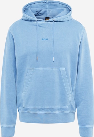 BOSS Orange Sweatshirt 'Wefadehoody' in Blauw: voorkant