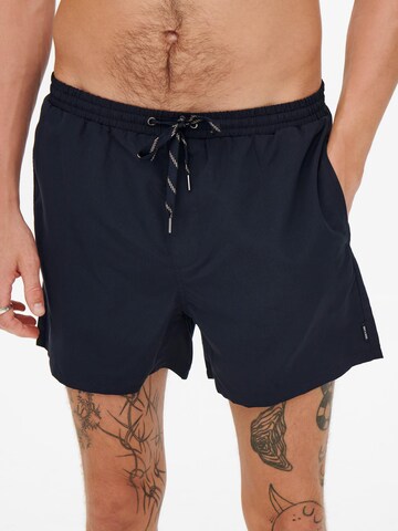 Only & Sons Zwemshorts 'Ted' in Blauw