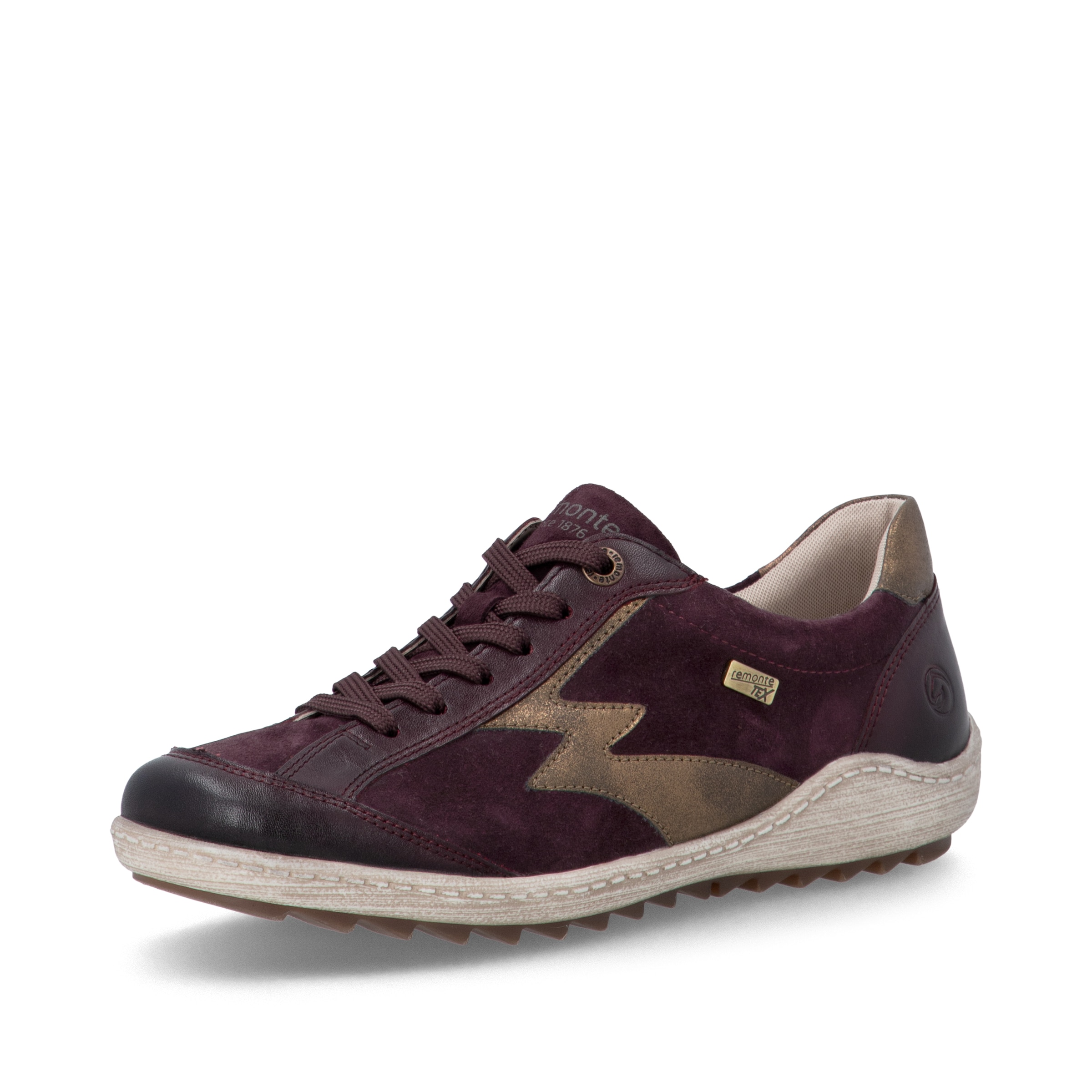 Chaussure de sport à lacets REMONTE en rouge : devant