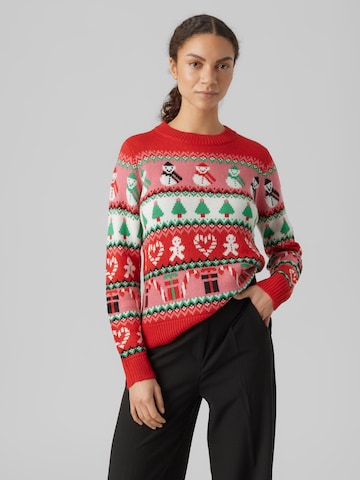 VERO MODA - Pullover 'Xmas' em vermelho: frente