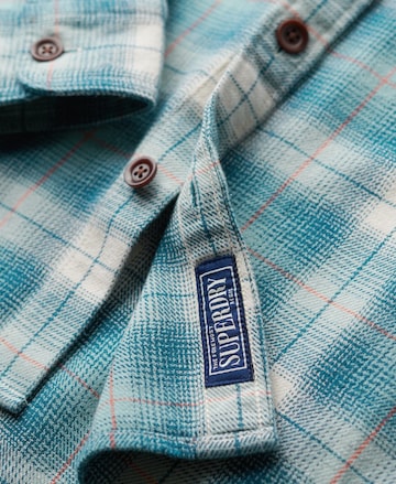 Superdry Comfort fit Button Up Shirt in Blue
