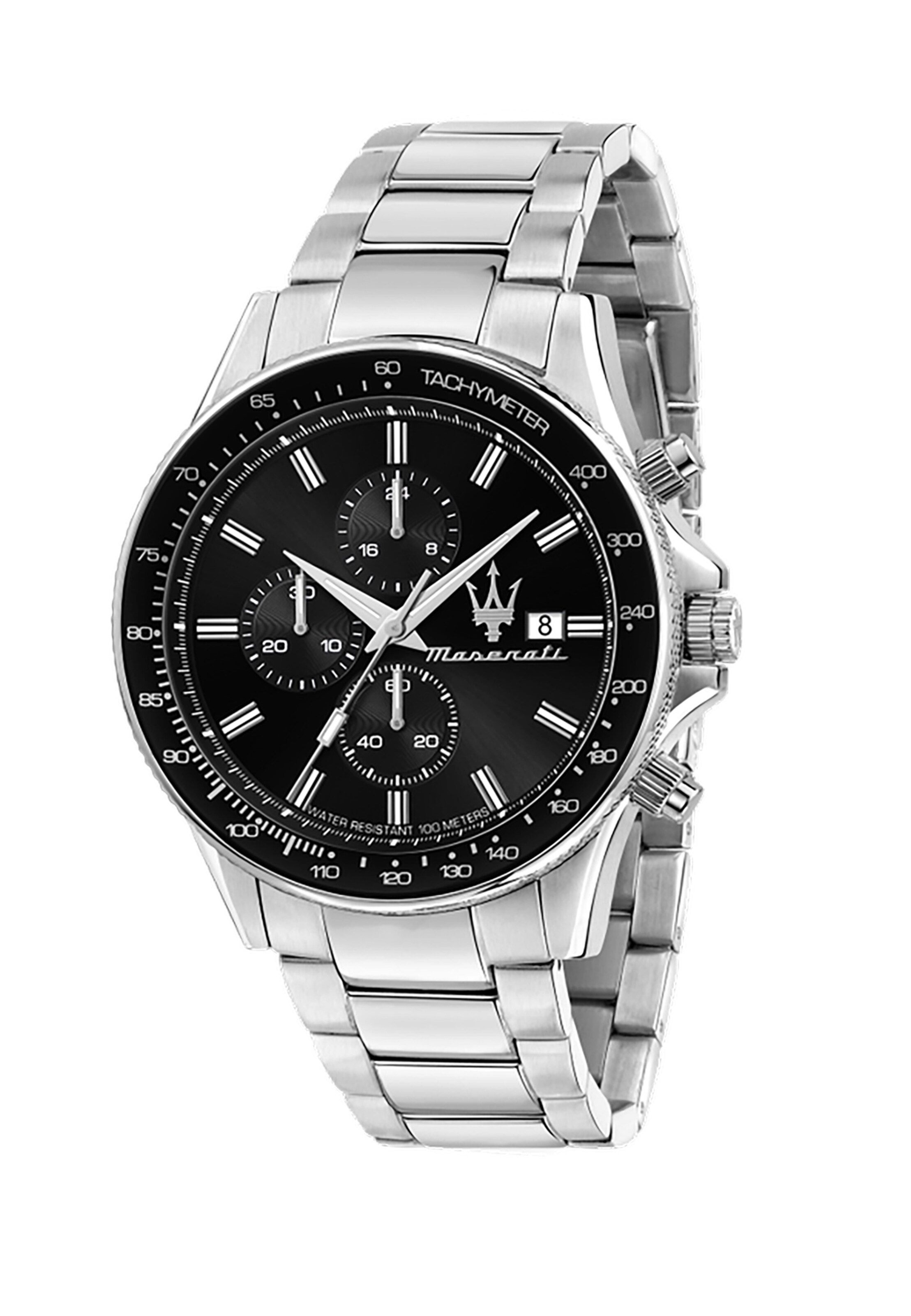 Maserati Uhr in Silber: Vorderseite