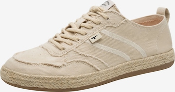 Baskets basses Tamaris en beige : devant