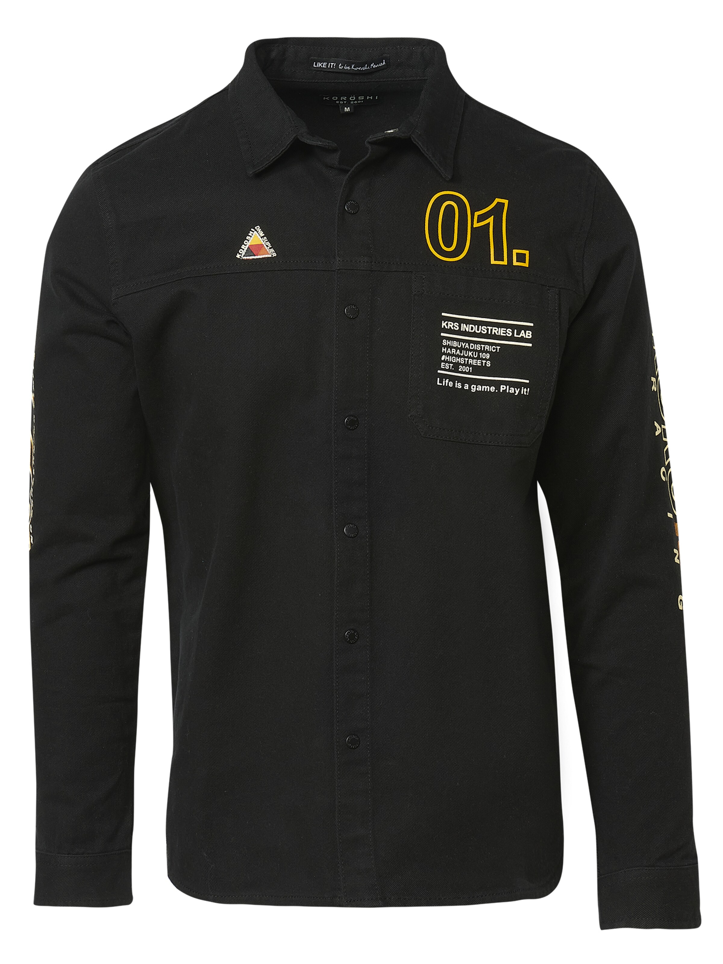 juoda KOROSHI Standartinis modelis Marškiniai: priekis