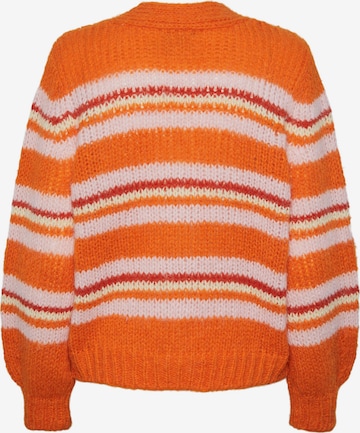 PIECES Knit Cardigan in Orange