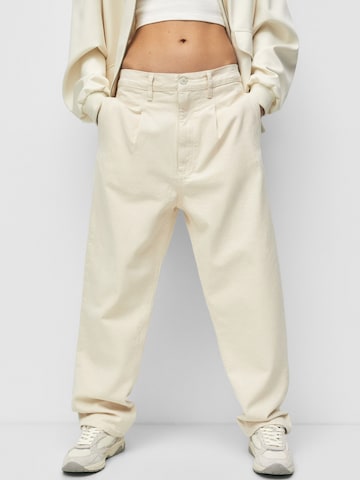 Pull&Bear Loose fit Pleat-front jeans in Beige