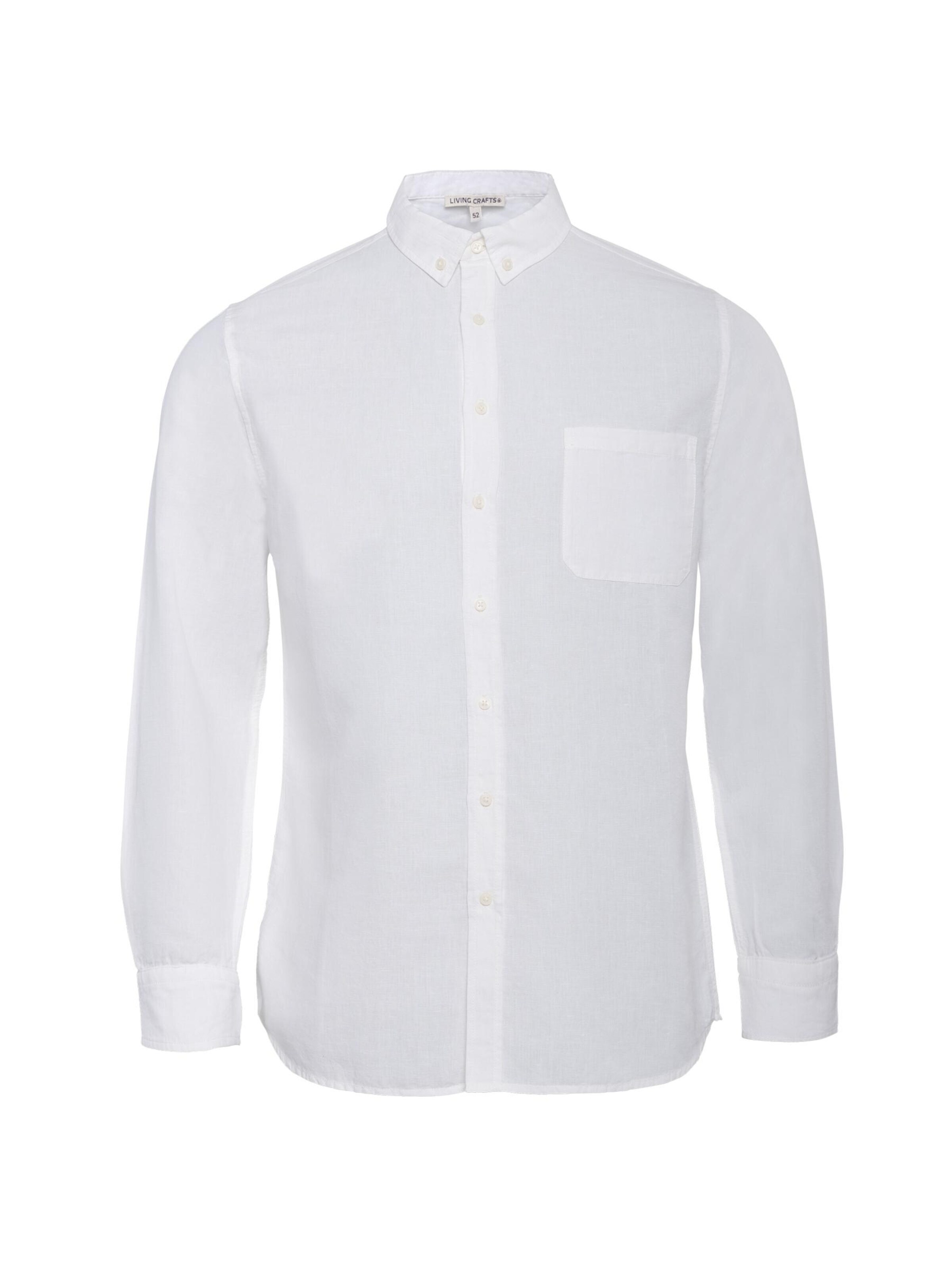 Living Crafts Button Up Shirt 'ROB' in White: front