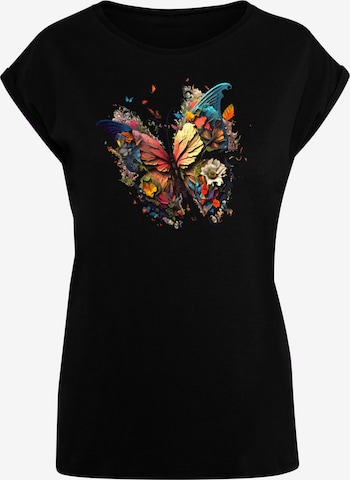 F4NT4STIC Shirt 'Schmetterling' in Zwart: voorkant